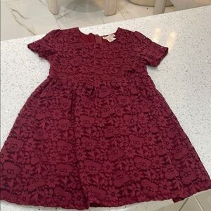 Girls Elegant Burgundy Lace Kids Dress size 6X